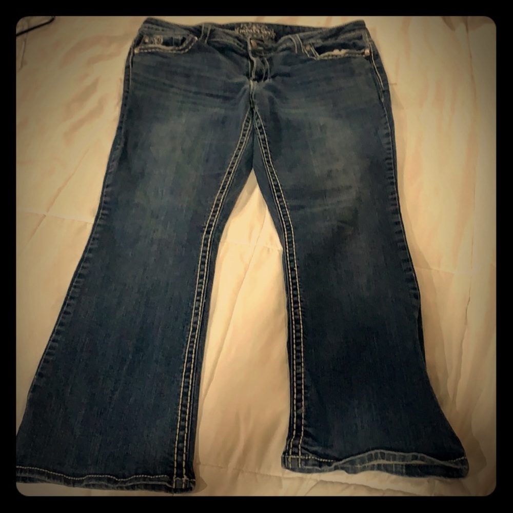 Thick stitch jeans